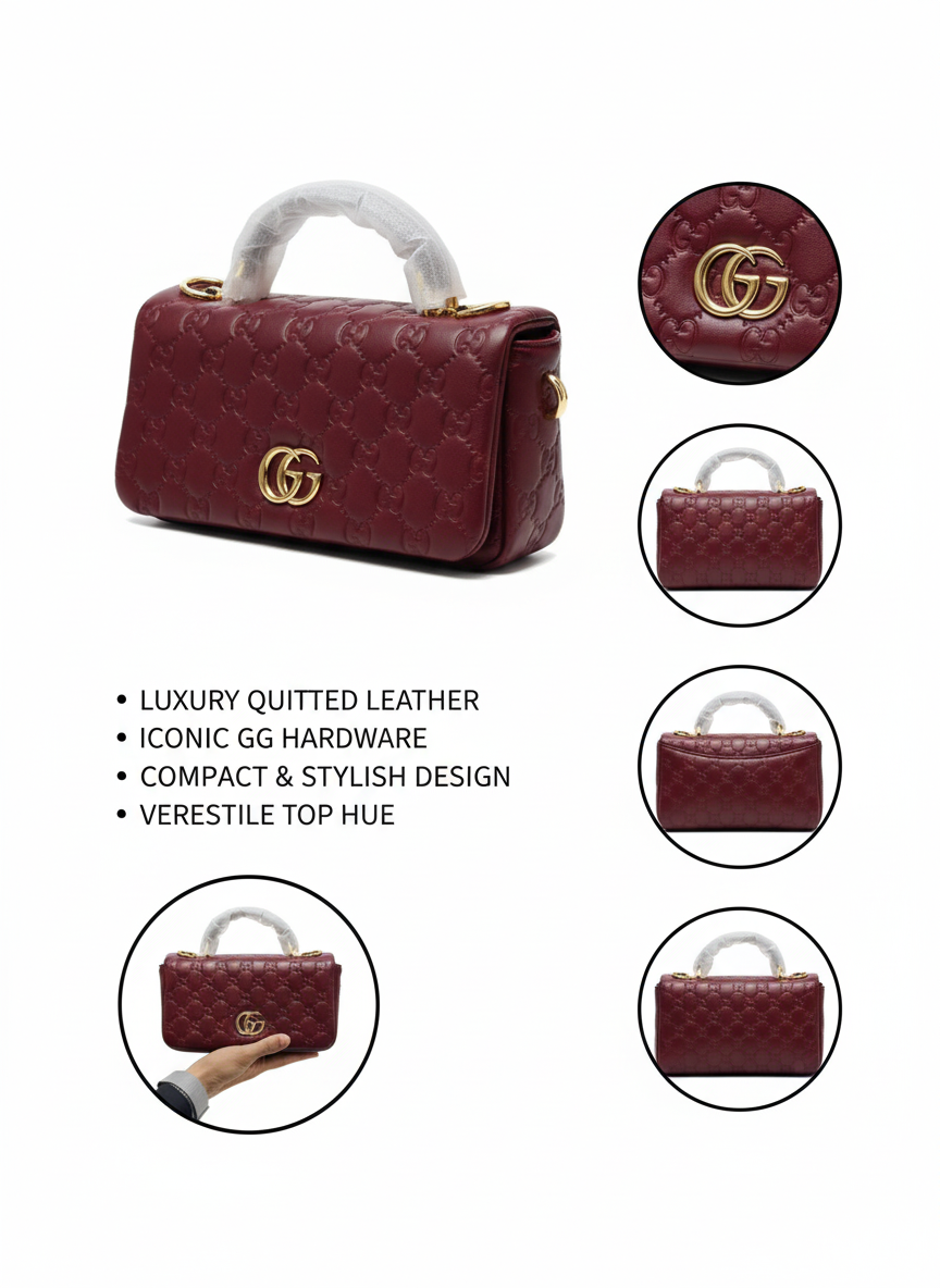 Elegant Maroon Leather Handbag – Structured & Stylish