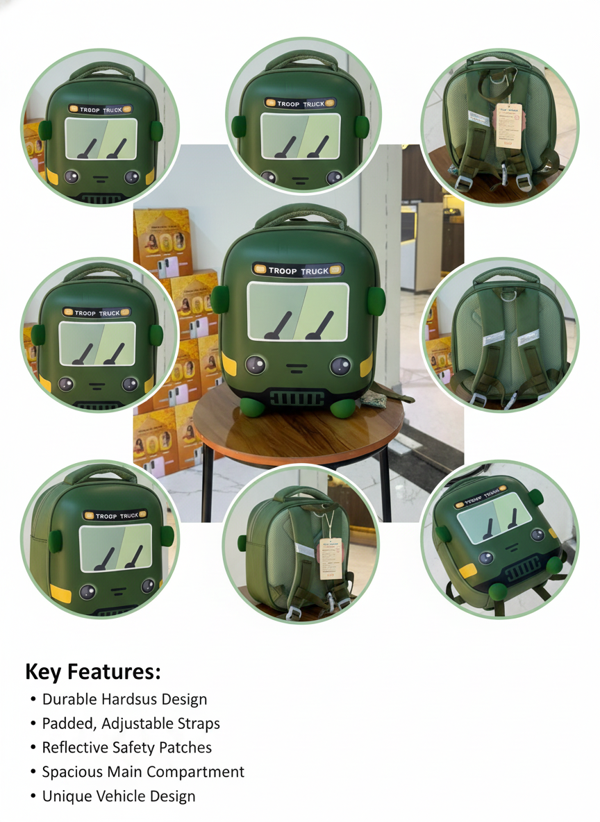 Adventure Troop Truck Backpack for Kids – Lightweight & Durable