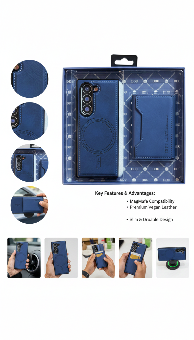 Samsung S23 Ultra MagSafe Leather Case + Magnetic Wallet Set