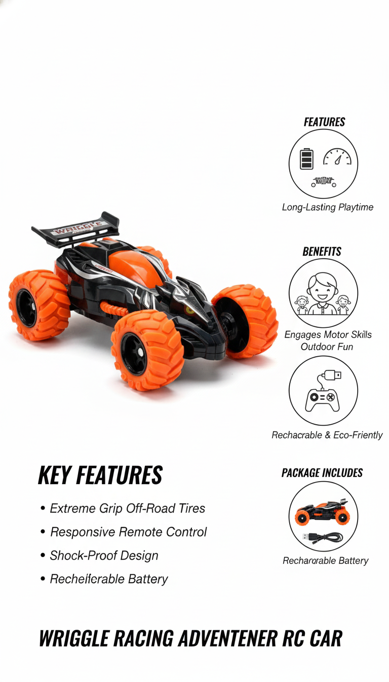 Wriggle Racing Off-Road RC Car – High-Speed, Extreme Traction Toy