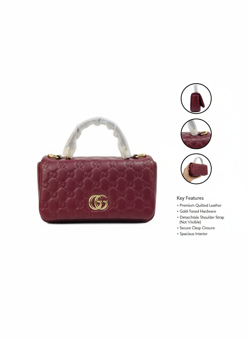 Elegant Maroon Leather Handbag – Structured & Stylish