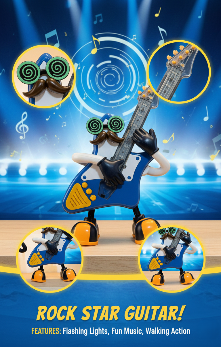 Rock Star Musical Guitar Figure – Interactive Lights & Sound Toy