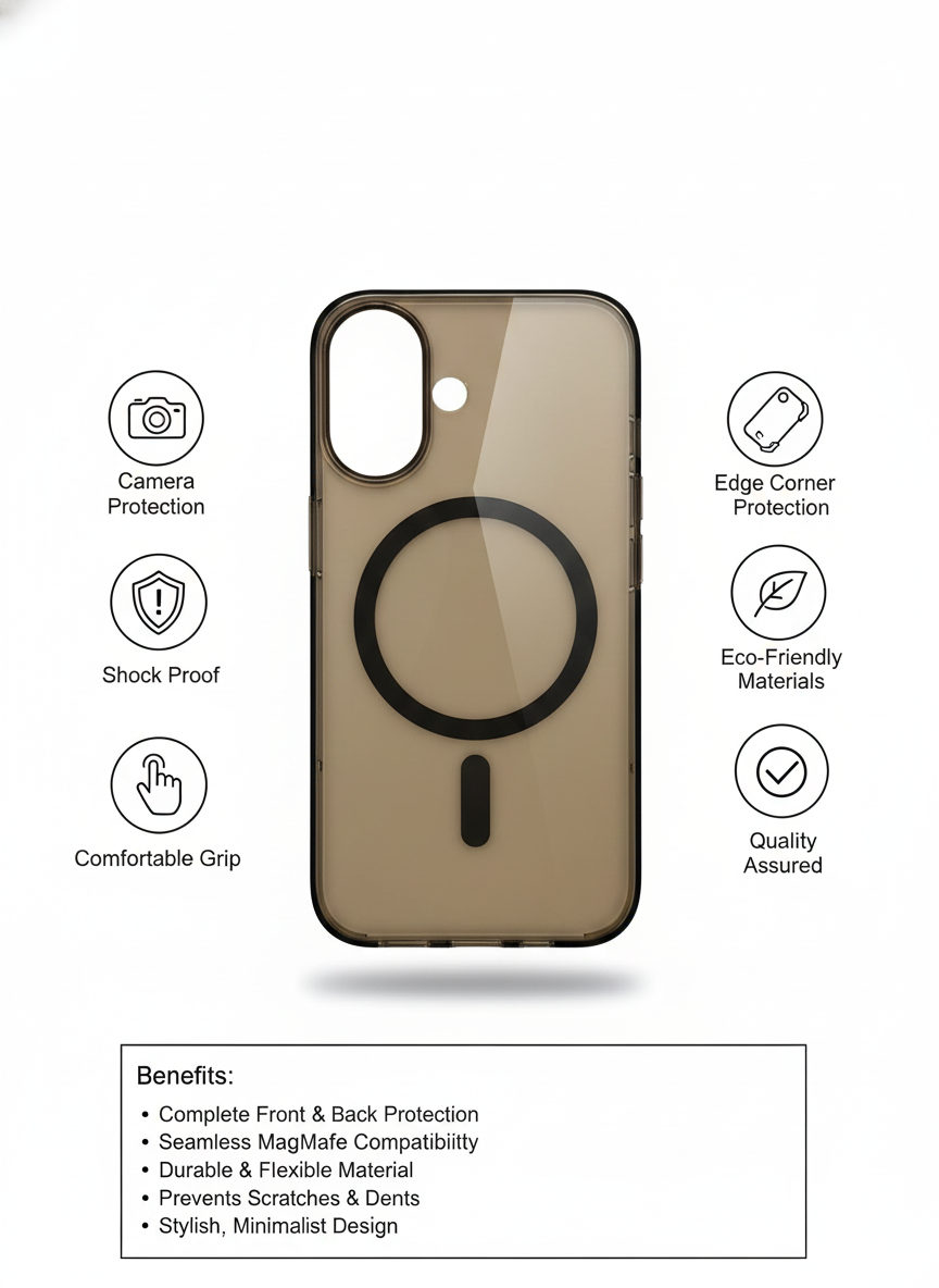 Shockproof Magnetic Wireless Compatible Phone Case with Camera Protection and Edge Corner Guard – Slim Comfortable Grip Protective Cover