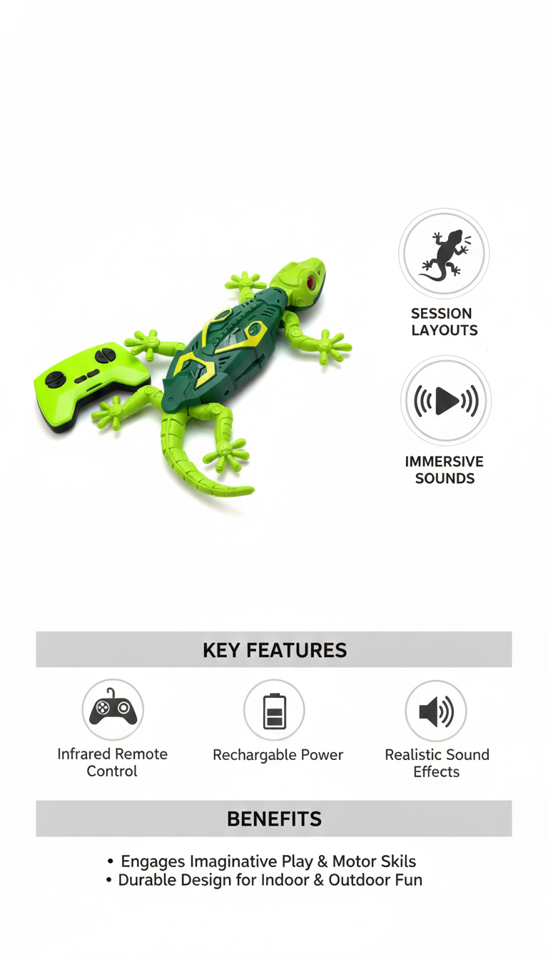 Geckos Telecontrol RC Wall-Climbing Lizard – 360° Spinning Remote Control Toy