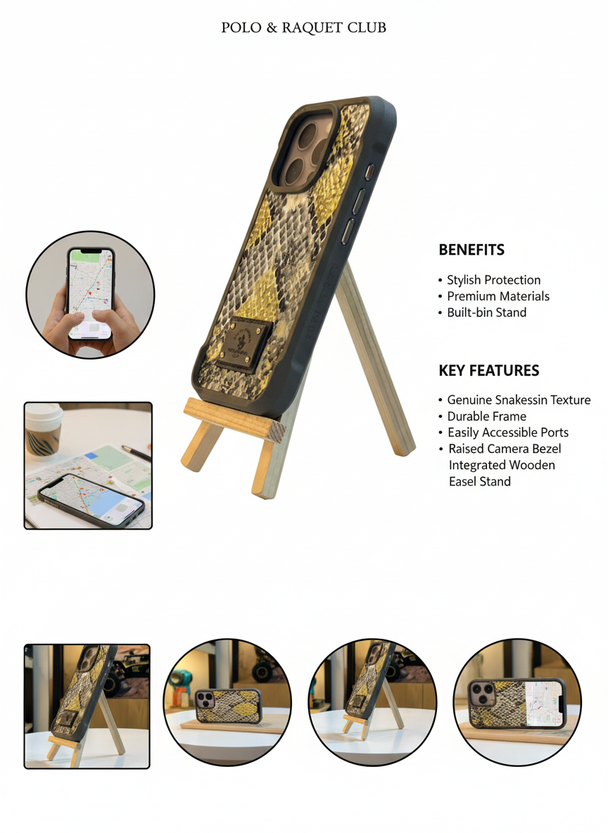 Luxury Snake Skin Back Cover for iPhone 16 Pro | Protective & Stylish