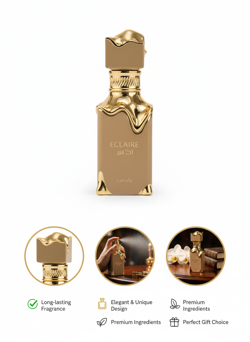 Lattafa Eclaire Eau de Parfum - Day & Night Versatile Luxury Fragrance