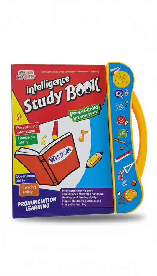 Interactive Intelligence Study Book for Kids with Music, Learning Pages, Pronunciation, Tracing Activities, Educational Sound Buttons, Parent-Child Engagement, Early Skills Development Toy for Toddlers and Preschool Children