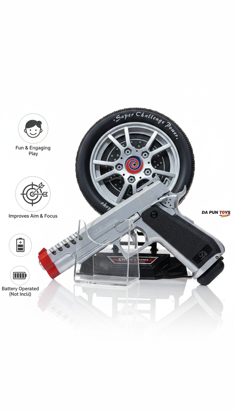 Interactive Shooting Game for Kids – Aim & Focus Training, Rotating Target + Toy Blaster