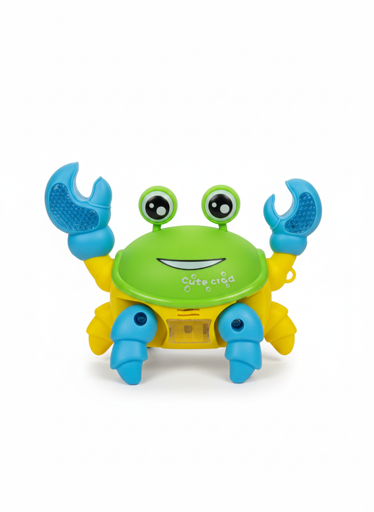 Adorable Infrared Controlled Walking Crab Toy with Fun LED Eyes, Durable Plastic Build, Sideways Crawling Action, Motor Skill Development and Engaging Imaginative Play