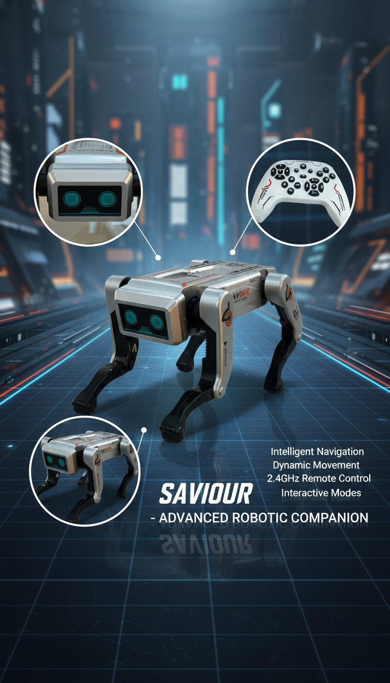 Mini Saviour RobotX Smart RC Robot Toy with Walking Action, Stunt Mode, LED Eyes, Sound Effects, 2.4GHz Remote Control, Durable Design, Educational & Fun Gift for Kids Ages 3+