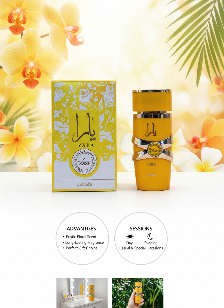 Lattafa Yara: Luxurious Exotic Floral & Sweet Notes Eau De Parfum Spray