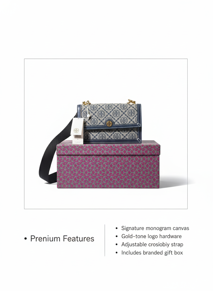 Luxury Monogram Crossbody Bag with Branded Gift Box – Premium Designer Edition