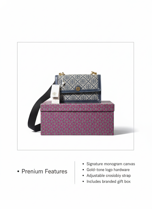 Luxury Monogram Crossbody Bag with Branded Gift Box – Premium Designer Edition