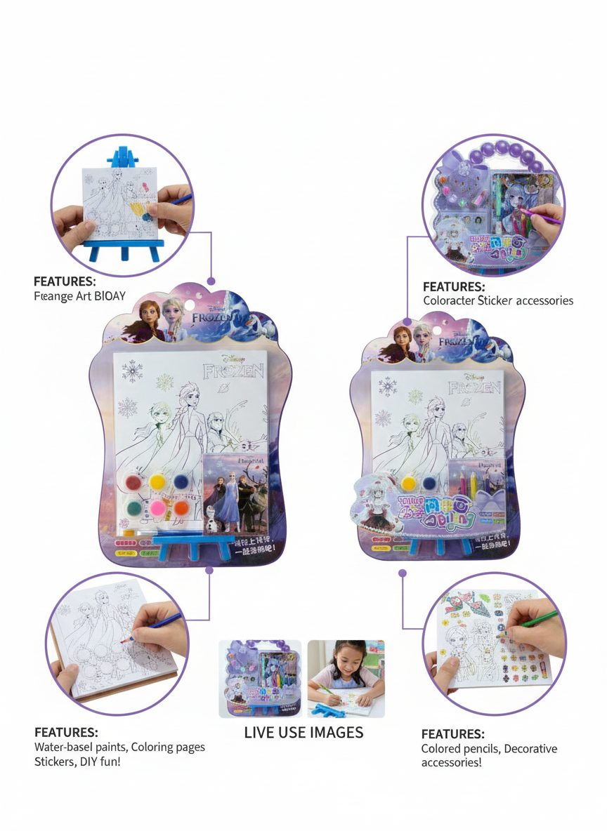 Magical Princess DIY Glitter Art & Fashion Design Creativity Set with Anime Craft Accessories, Sparkle Tools, Coloring Pens, Beads, Stickers & Style Kit