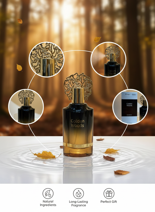 Naseem Golden Woods Perfume – Elite Woody & Oriental Long-Lasting Scent (55ml)