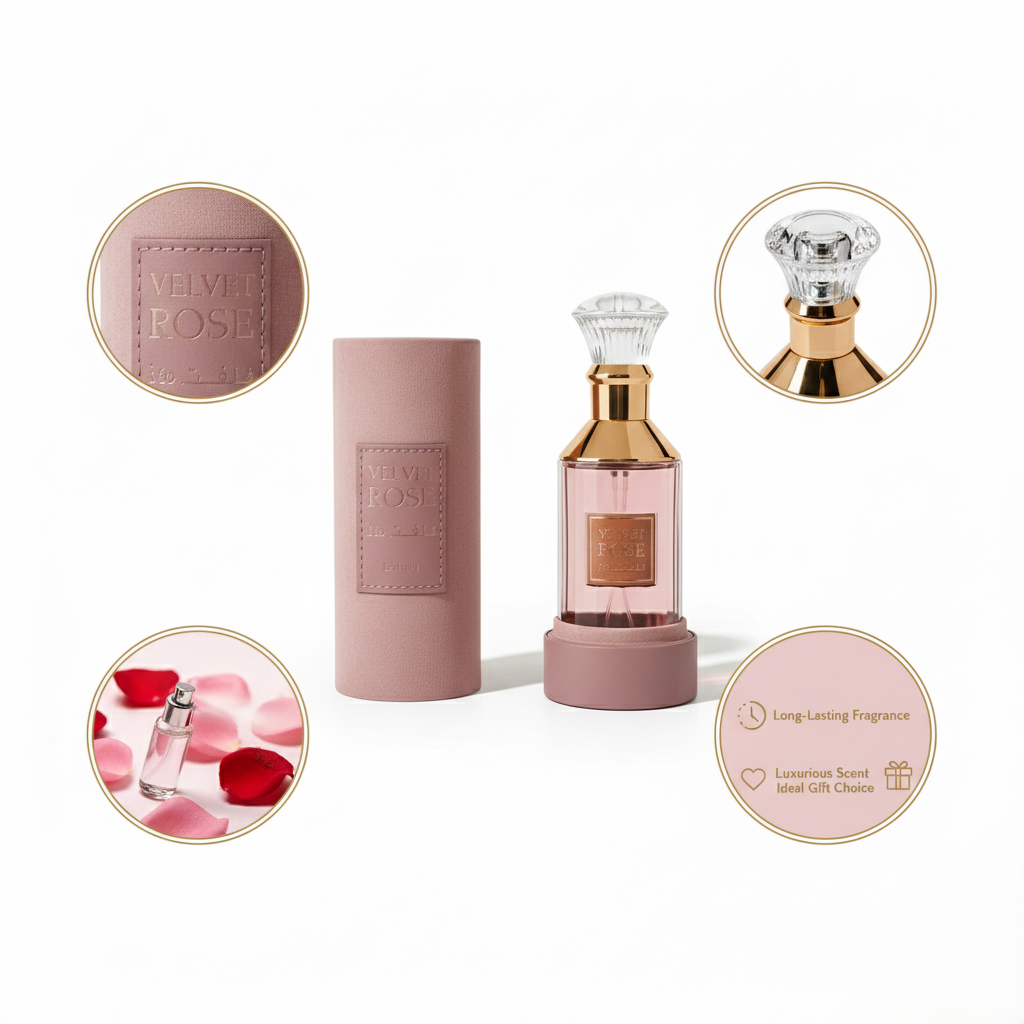 Lattafa Velvet Rose Eau de Parfum 100ml Elegant Floral Rose Fragrance