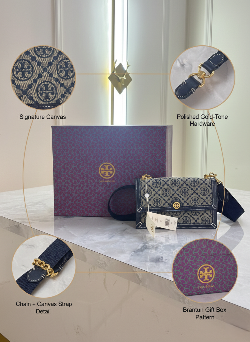 Luxury Monogram Crossbody Bag with Branded Gift Box – Premium Designer Edition