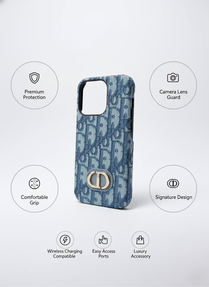 Luxury Fabric Textured Designer 16 Pro Phone Case with Secure Grip and Enhanced Camera Protection