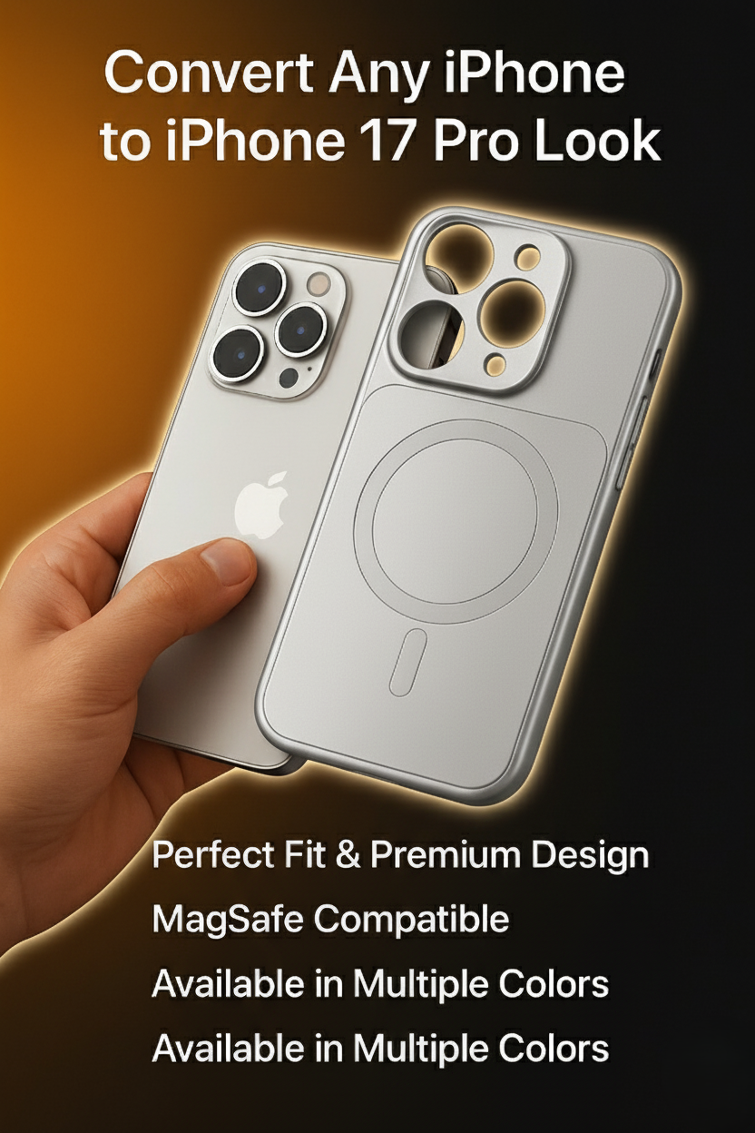 iPhone 16 Pro To 17 Pro Look Magnetic Case – Convert Your iPhone into iPhone 17 Silver | Rajdhani Telecom