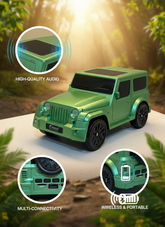 Metallic Green SUV Bluetooth Speaker – Portable Wireless Audio Mini Vehicle