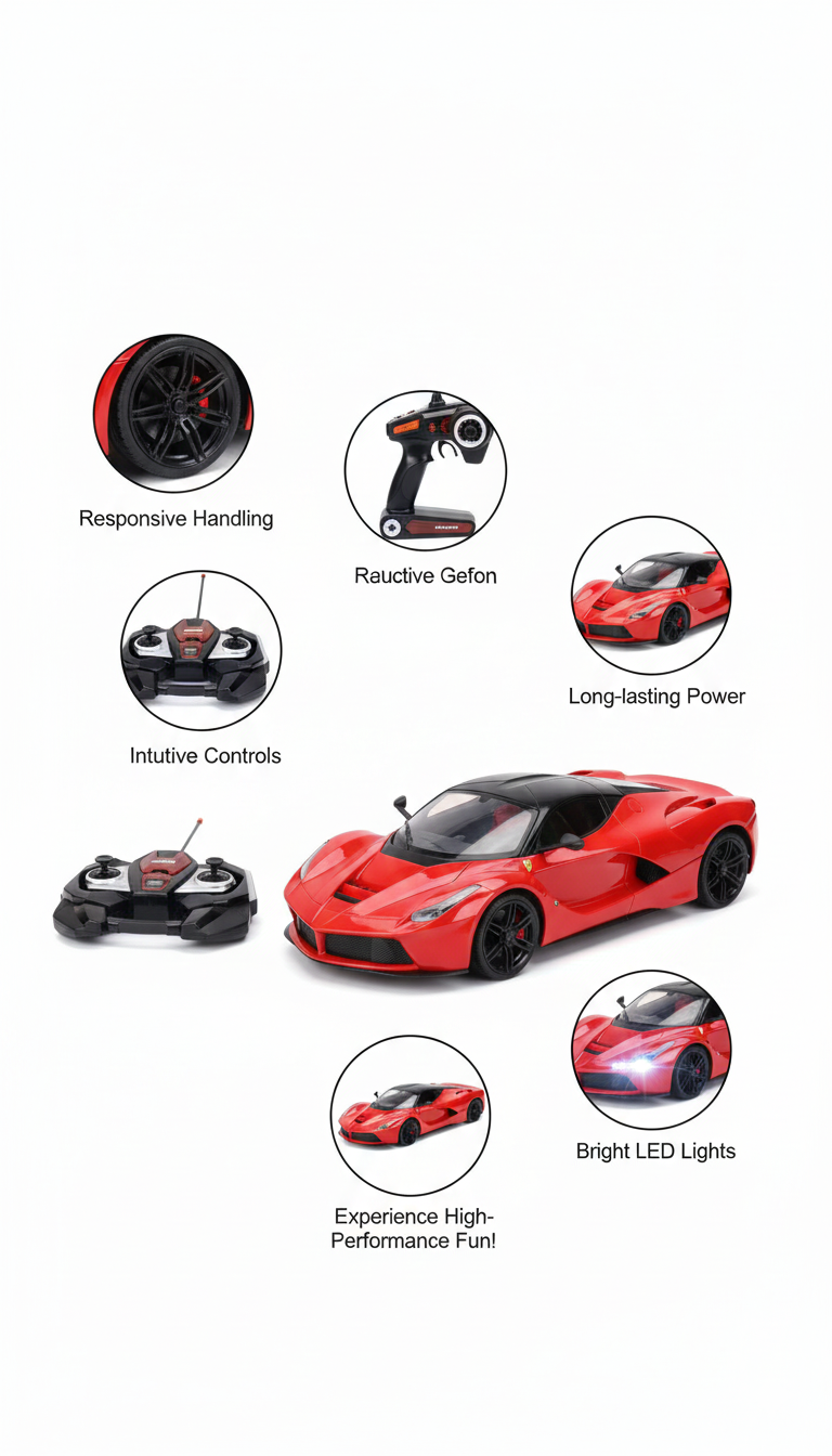 High-Performance RC Supercar with Opening Butterfly Doors, LED Headlights, Precision Remote Control, Realistic Detailing, Durable Build, Premium Collectible Toy Car for Kids