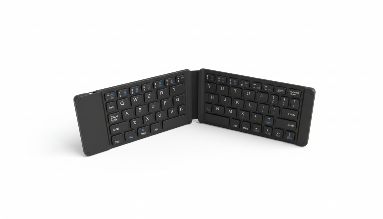 Ultra-Slim Foldable Bluetooth Keyboard with Rechargeable Battery, Pocket-Sized Design, Multi-Device Compatibility for Smartphones, Tablets, and Laptops
