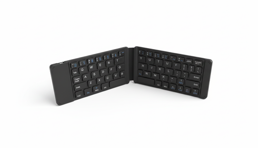 Ultra-Slim Foldable Bluetooth Keyboard with Rechargeable Battery, Pocket-Sized Design, Multi-Device Compatibility for Smartphones, Tablets, and Laptops
