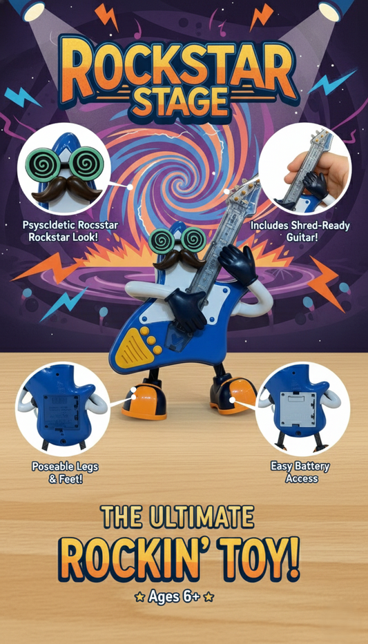 Rock Star Musical Guitar Figure – Interactive Lights & Sound Toy