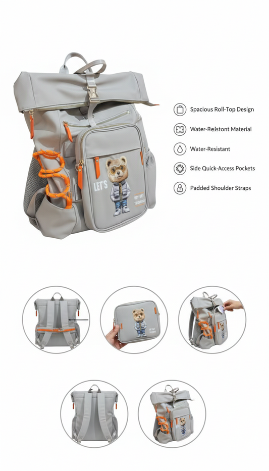 Adventure Awaits Kids Toy Backpack – Water Resistant Ergonomic Travel and School Bag with Laptop Compartment, Bottle Pocket and External Attachment Loop