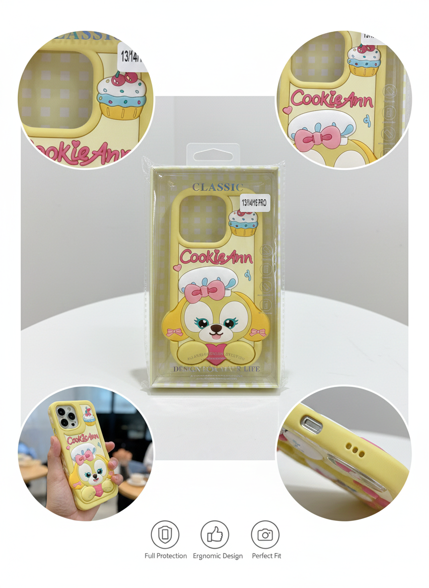 Kawaii CookieAnn Soft Silicone Protective Cover – iPhone 16 Pro
