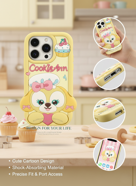Kawaii CookieAnn Soft Silicone Protective Cover – iPhone 16 Pro
