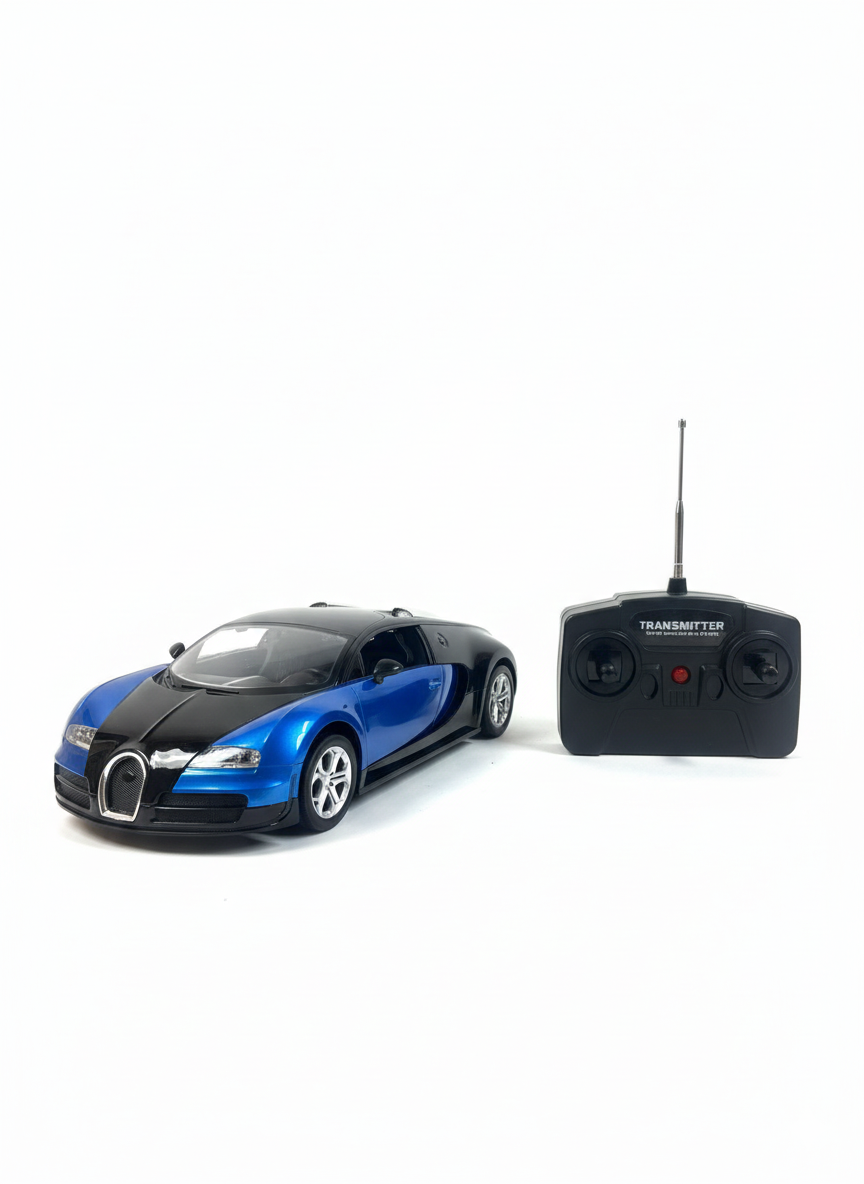 Luxury RC Toy Supercar – 1:14 Scale Bugatti Veyron Grand Vitesse with LED Headlights, 2.4GHz Remote, Realistic Design, Durable Build, Kids High-Speed Racing Car