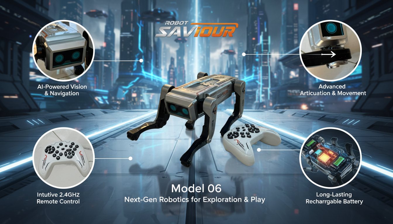 Mini Saviour RobotX Smart RC Robot Toy with Walking Action, Stunt Mode, LED Eyes, Sound Effects, 2.4GHz Remote Control, Durable Design, Educational & Fun Gift for Kids Ages 3+