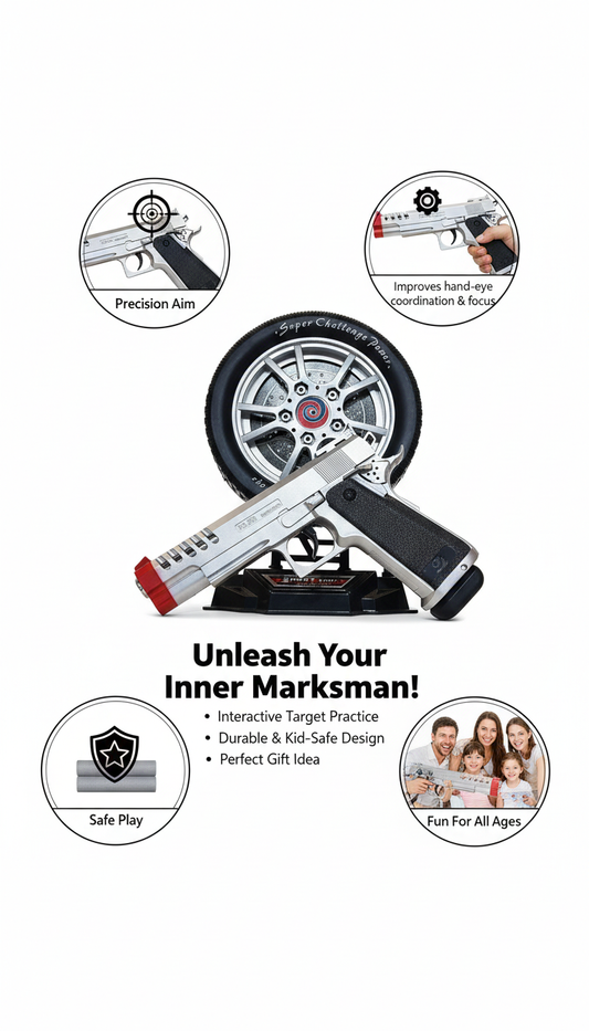 Interactive Shooting Game for Kids – Aim & Focus Training, Rotating Target + Toy Blaster