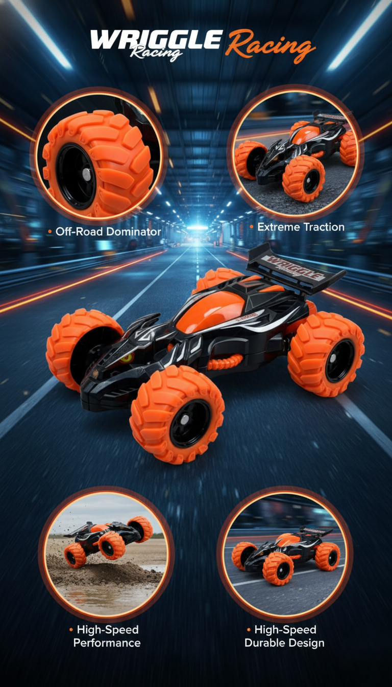 Wriggle Racing Off-Road RC Car – High-Speed, Extreme Traction Toy
