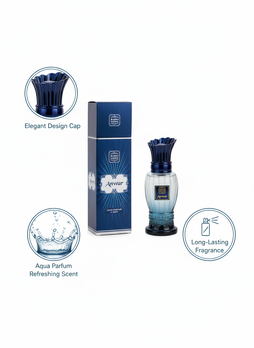 Naseem Anwar Alcohol-Free Aqua Deodorant Spray – Long-Lasting Freshness, Hydrating & Revitalising Formula for Sensitive Skin Everyday Use