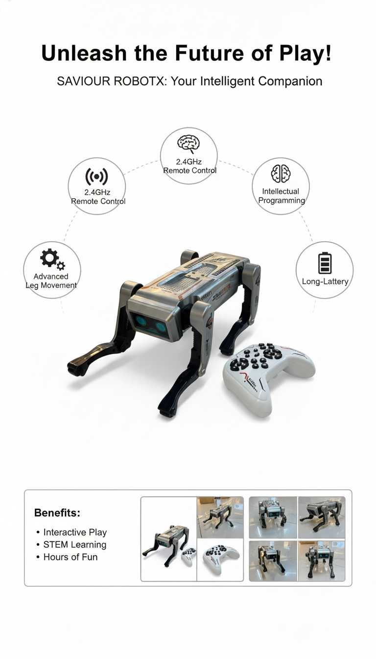 Saviour RobotX - Intelligent 2.4GHz RC Quadruped Robot Dog Toy with Advanced Movement