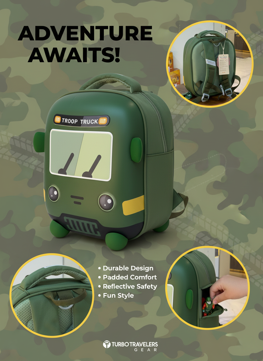 Adventure Troop Truck Backpack for Kids – Lightweight & Durable