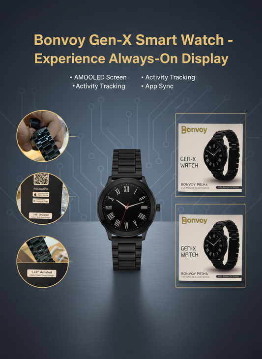 Bonvoy Gen-X Premium AMOLED Smart Watch – Classic Metal Edition
