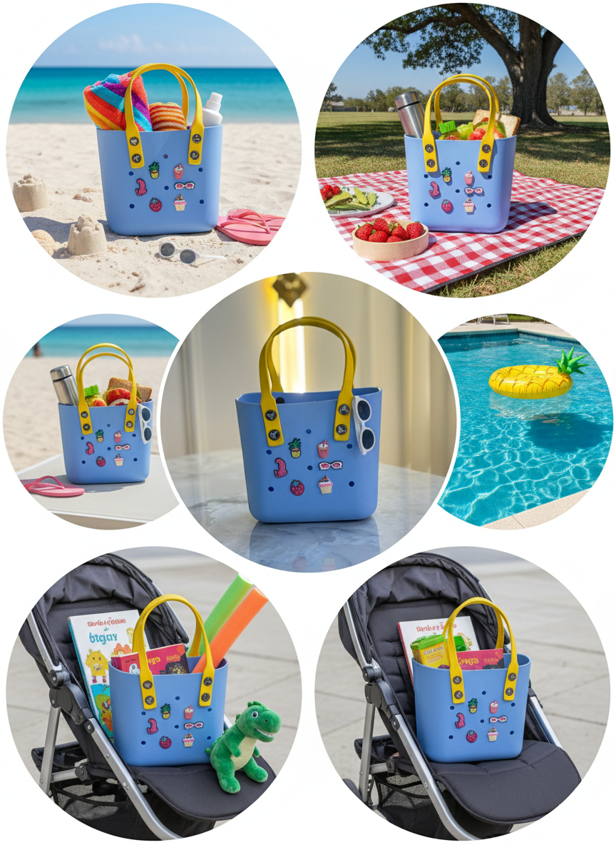Charm-Compatible Waterproof Tote Bag – Perfect for Beach & Travel