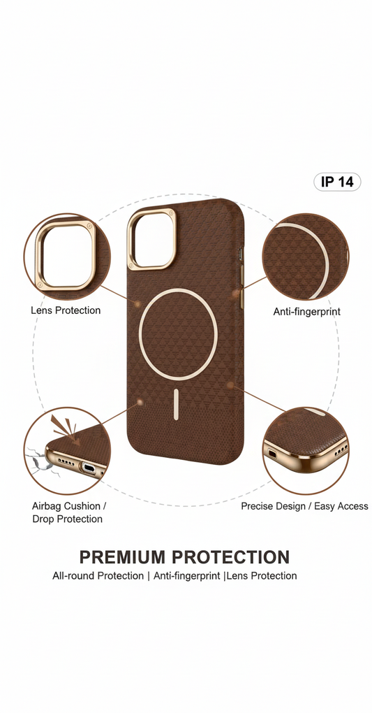 iPhone 16 Premium MagSafe Back Cover – Anti-Fingerprint, Shockproof & Lens Protection