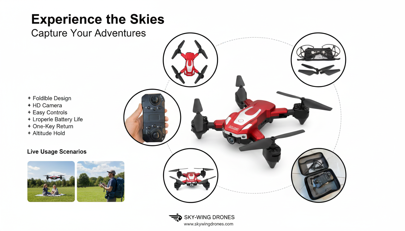 Foldable Mini Camera Drone Toy – Portable, Durable & Easy to Fly
