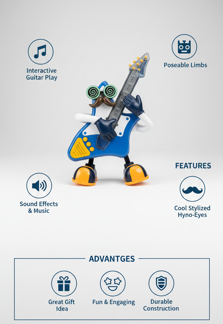 Rock Star Musical Guitar Figure – Interactive Lights & Sound Toy
