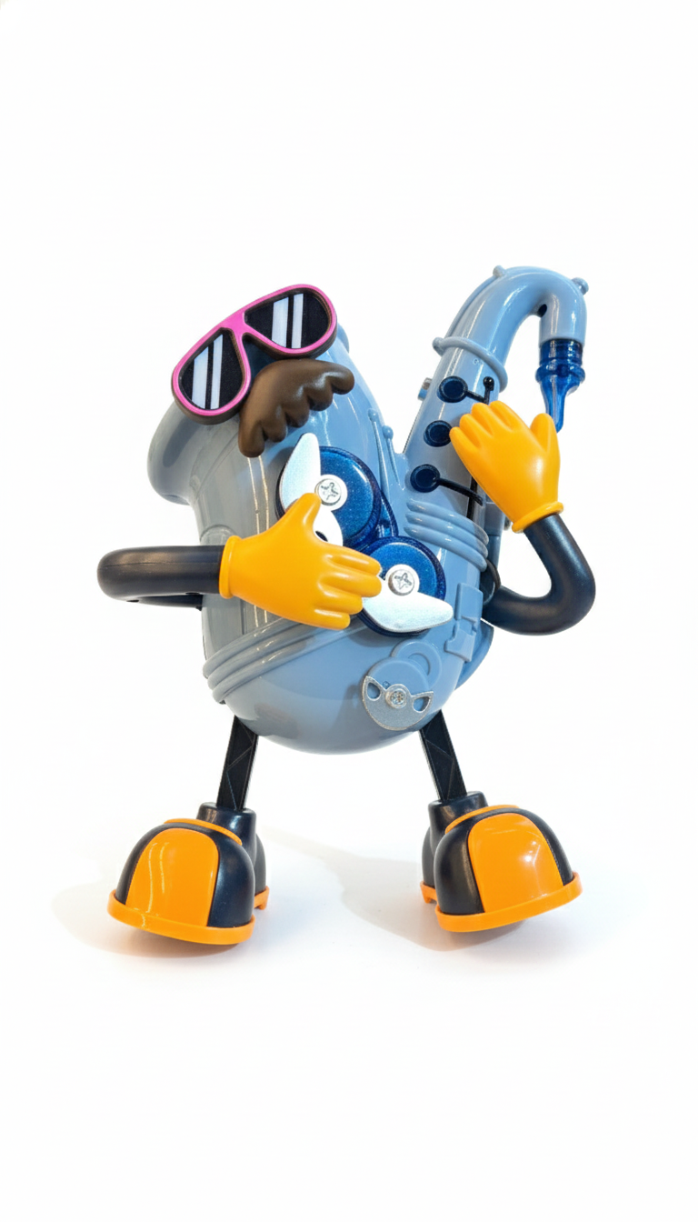 Dancing Saxophone Toy with Music, Lights, Funky Dance Moves, Interactive Fun, Bright LED Effects, Kids Entertainment Gift, Musical Cartoon Character Toy for Boys & Girls