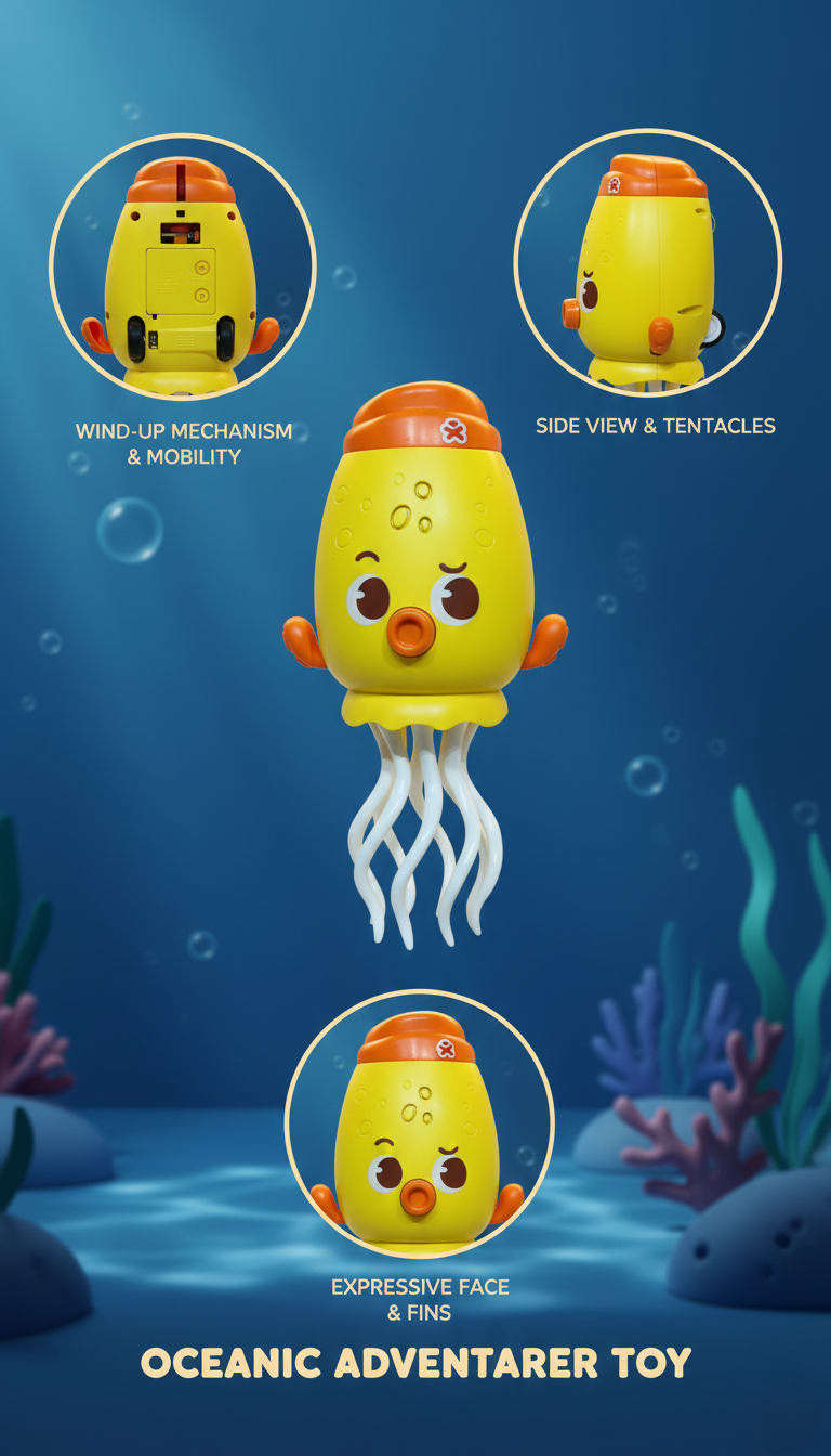 Jelly-Wobble Wind-Up Ocean Adventure Toy for Kids