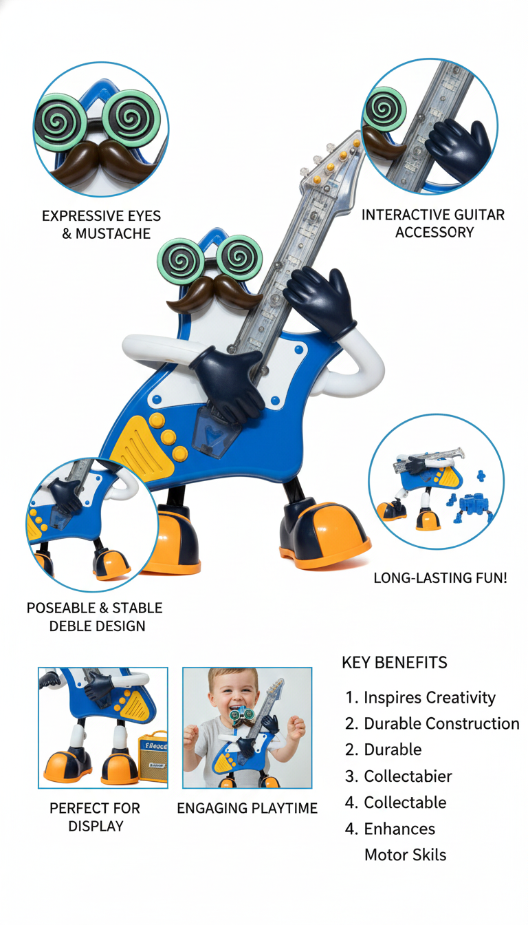 Rock Star Musical Guitar Figure – Interactive Lights & Sound Toy