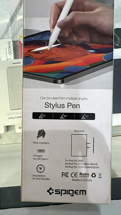 Spigen Stylus Pen Designed for Universal Capacitive Touch Screens Devices, Cell Phones, Tablets, Laptops - White