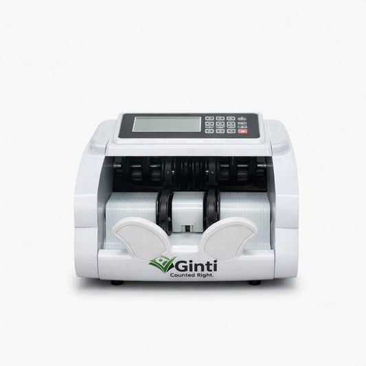 GINTI COUNTER High-Speed Automatic Currency Note Counting Machine with UV/MG Counterfeit Detection, Accurate Value Calculation, LED Display, and Efficient Cash Handling for Retail and Office Use