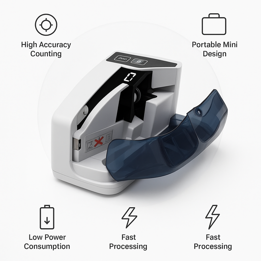 Compact Banknote Counter | Multi-Currency, Fraud Detection, High-Speed Counting