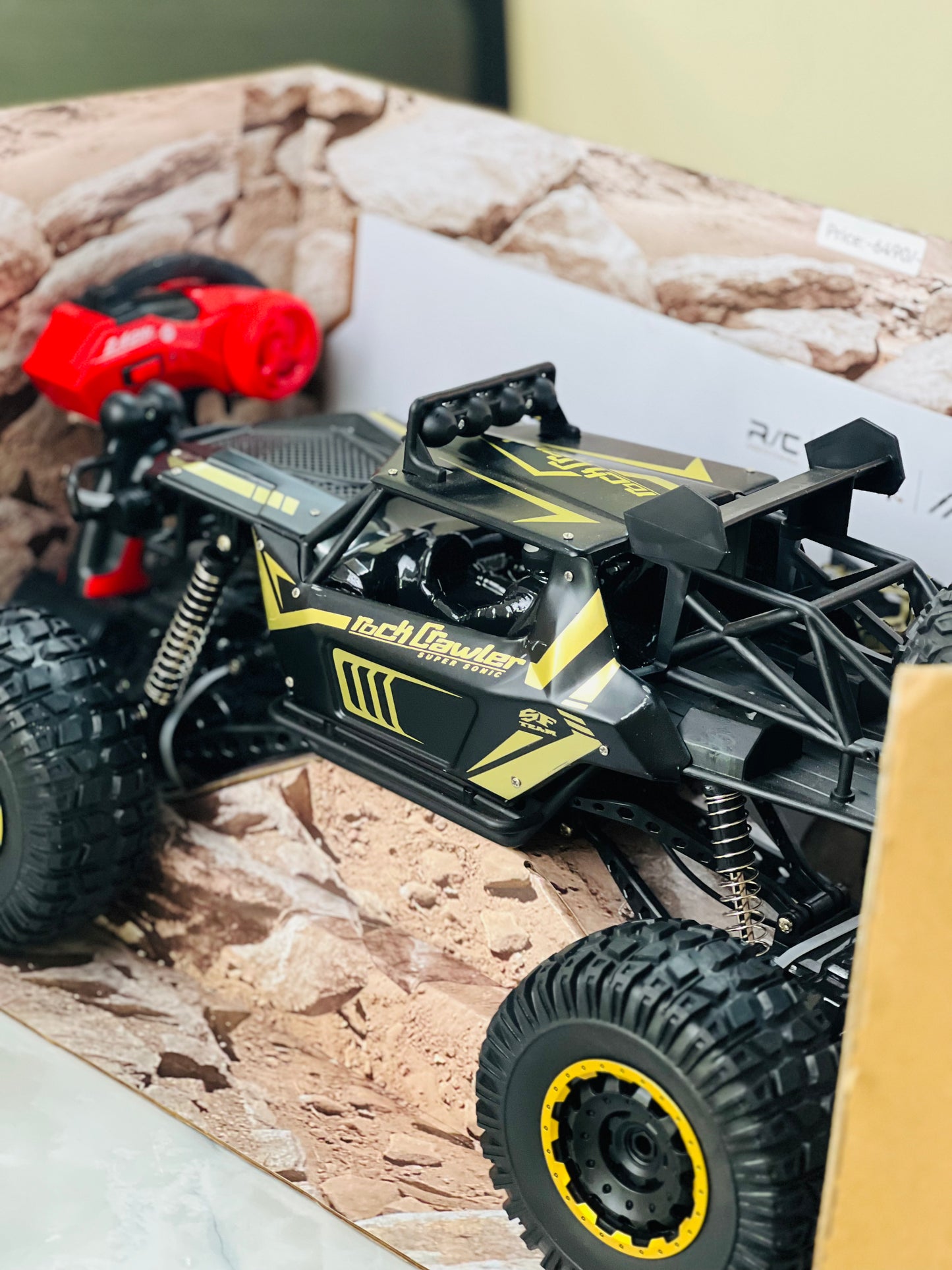 Rock Crawler 4x4 Off-Road RC Truck – High-Torque Remote Control Car with Large Tires & Spare Wheel